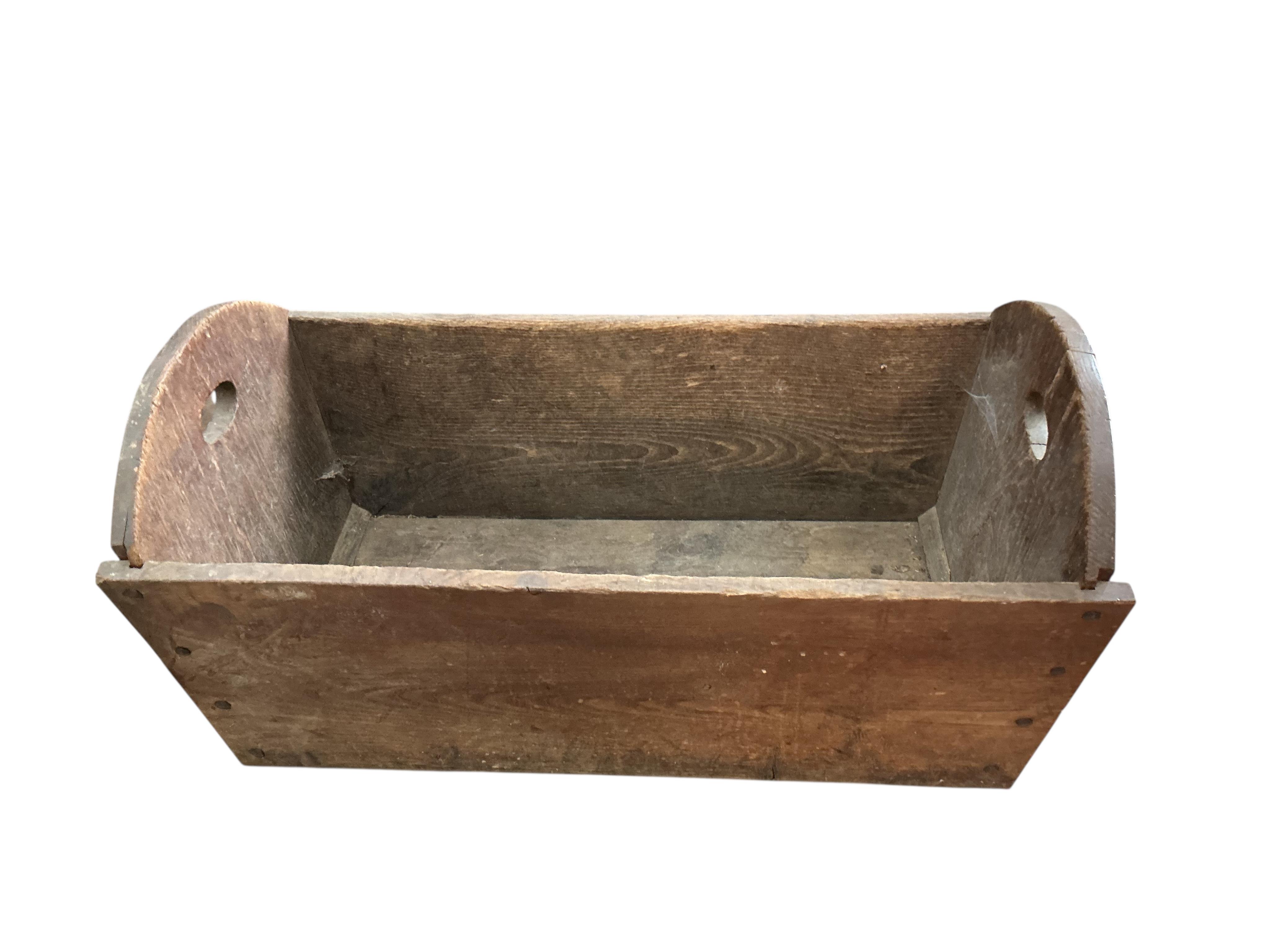 An oak log bin, width 95cm, depth 47cm, height 47cm